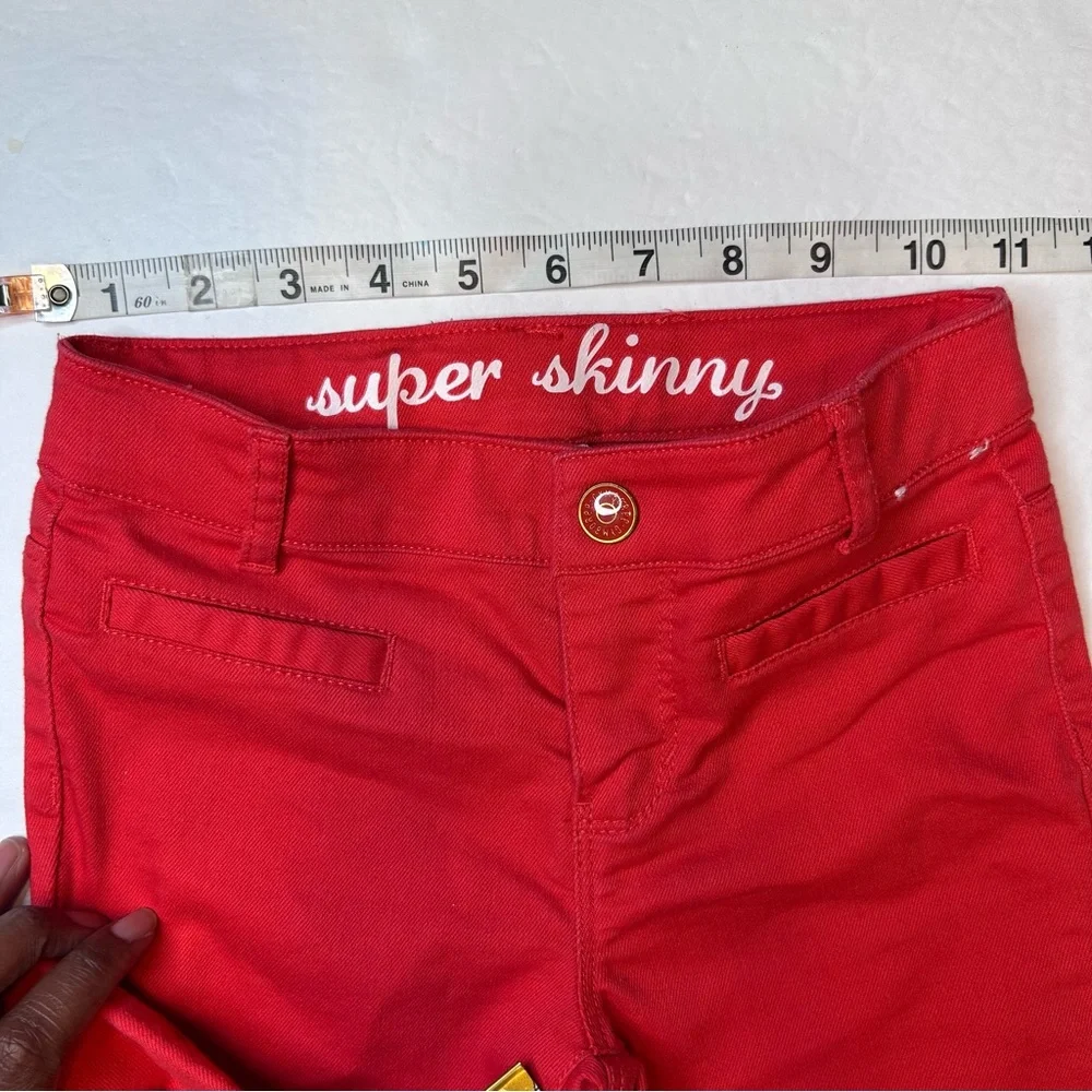 Gymboree Red Kids Girl’s Jeans Adjustable Waistband Size 6 Bright Red